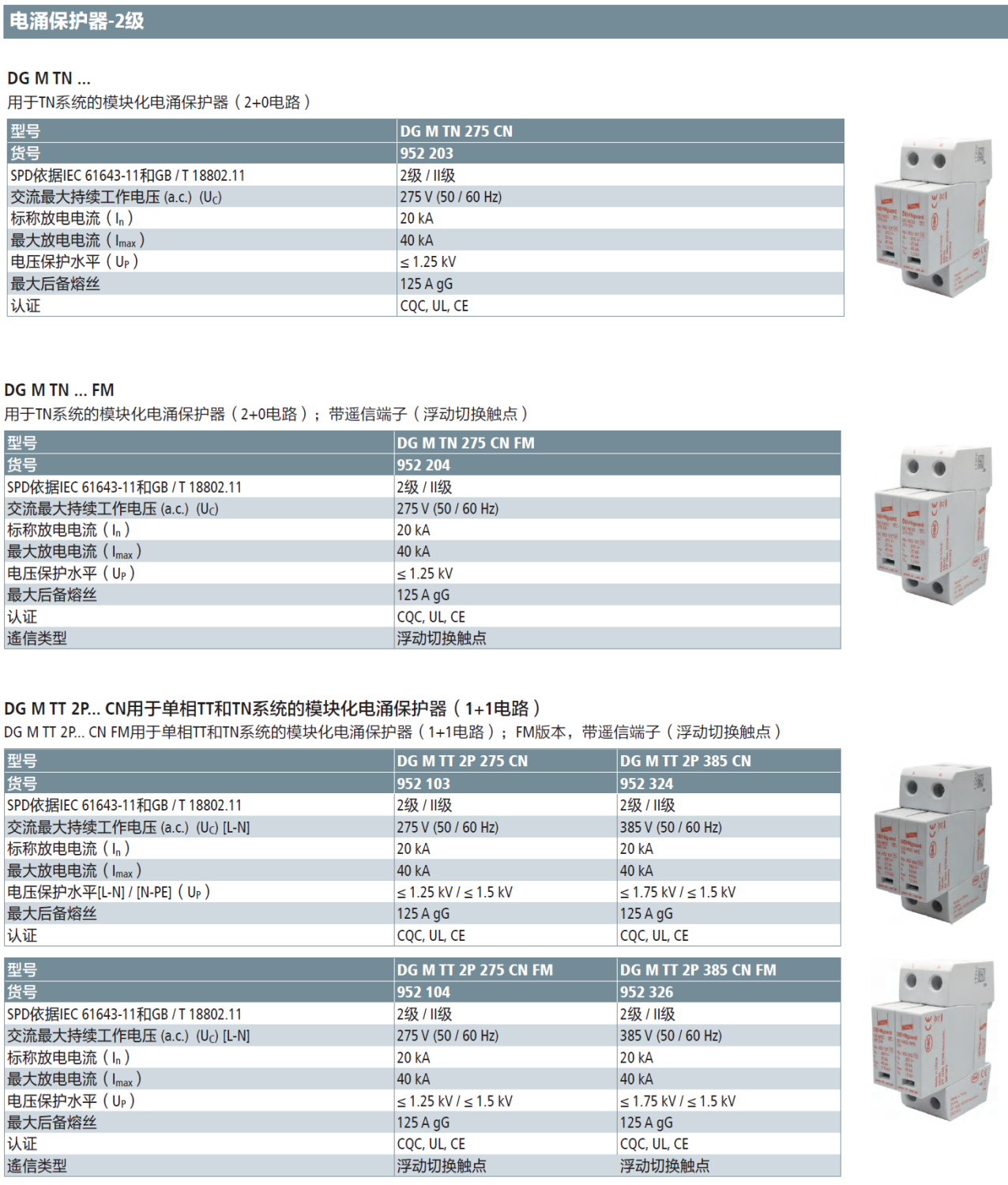 DG M TT 2P 275 CN FM DEHN單相模塊化電涌保護(hù)器