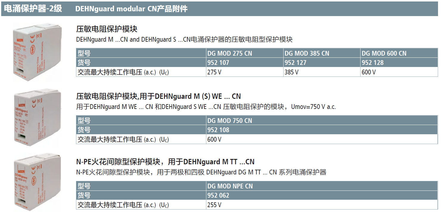 DG MOD 385 CN DEHN壓敏電阻型電涌保護(hù)器模塊：工