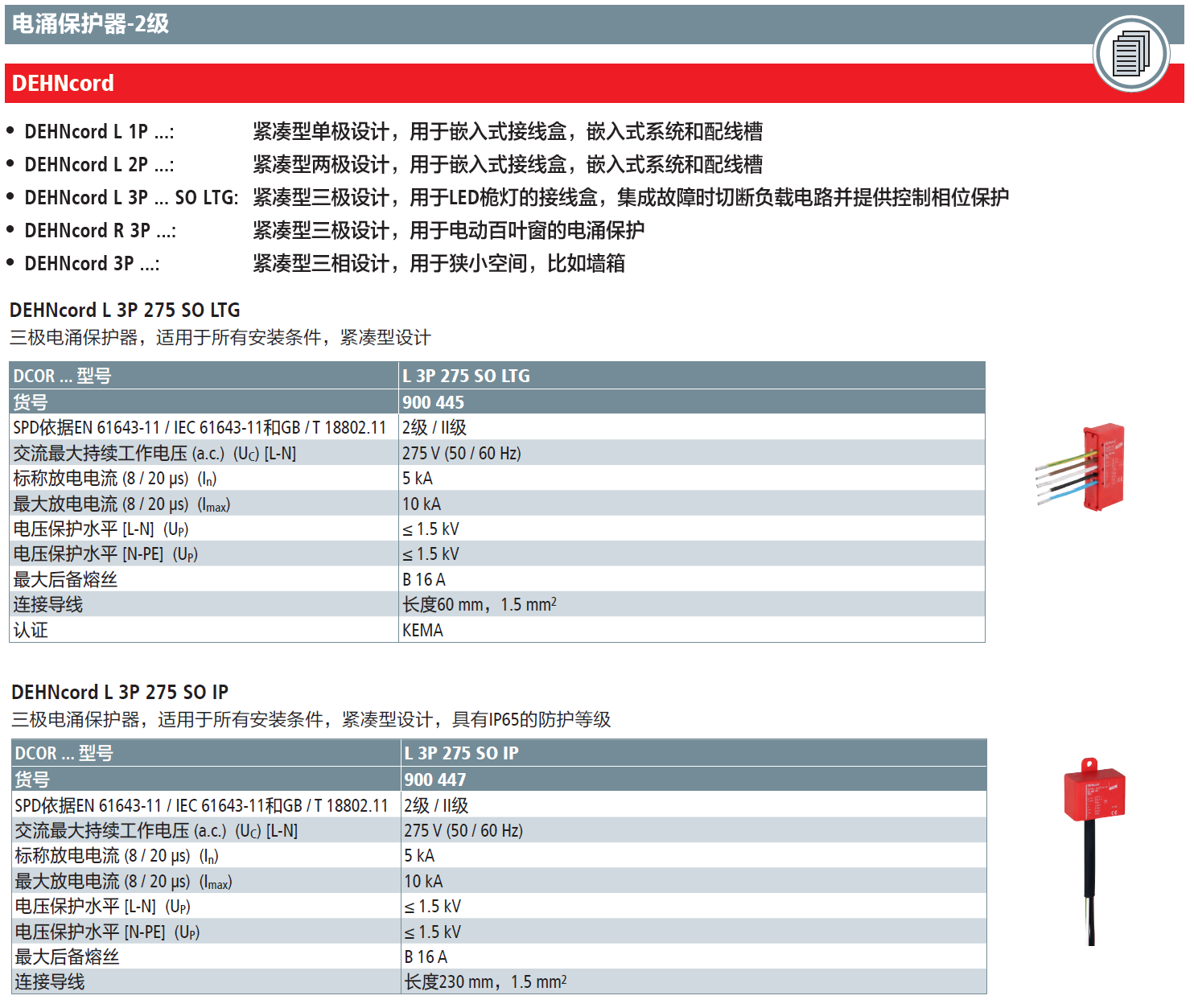 DCOR L 3P 275 SO LTG：DEHN緊湊型三極LED桅燈電