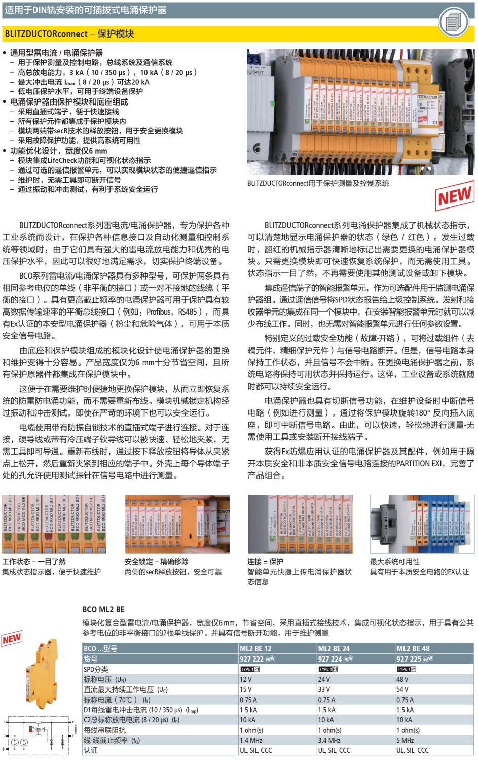 BCO ML2 BE 24 DEHN信號(hào)防雷器：數(shù)據(jù)中心與安全系