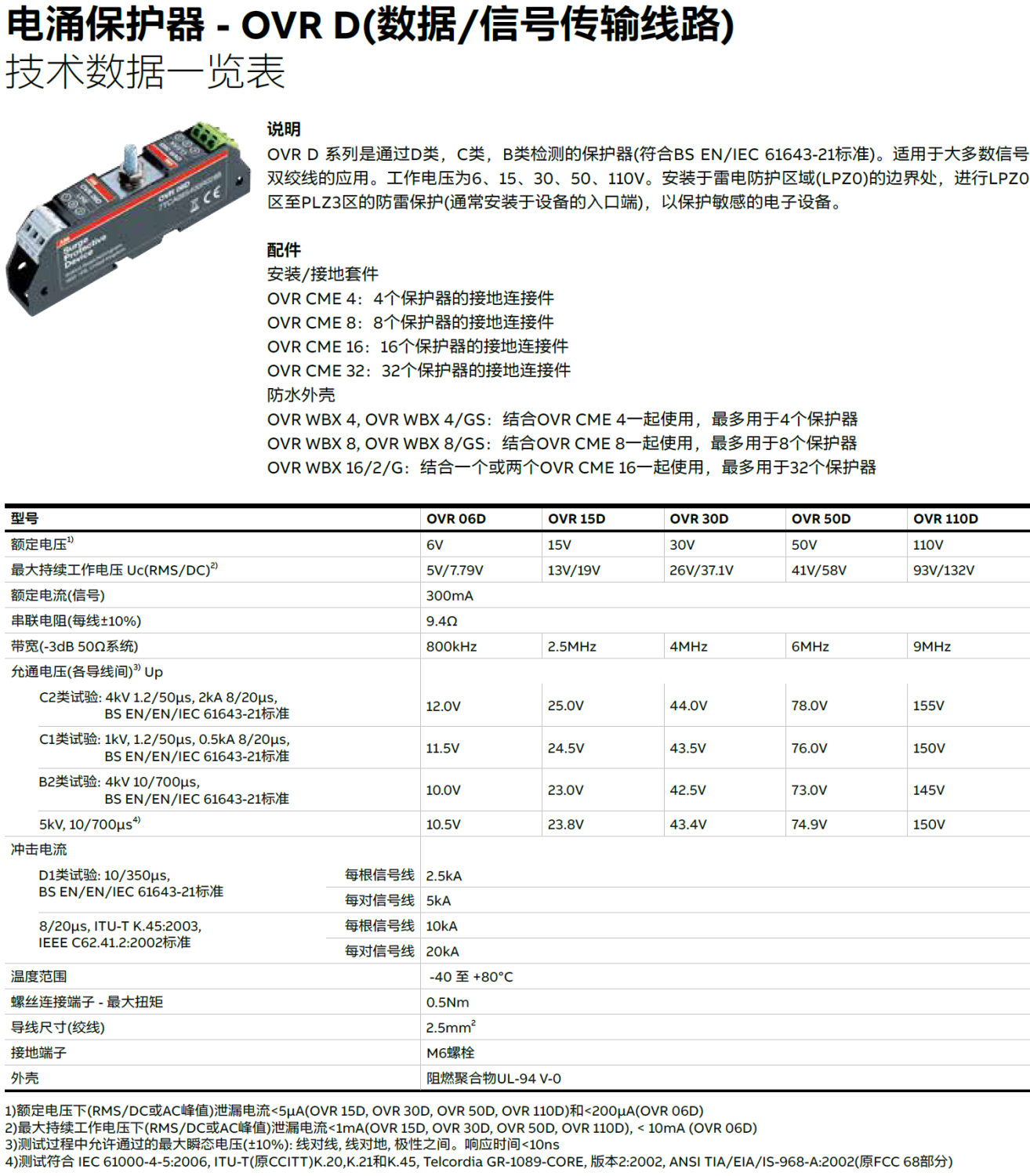 OVR 06D ABB數(shù)據(jù)信號(hào)防雷器：智能防護(hù)，守護(hù)精密