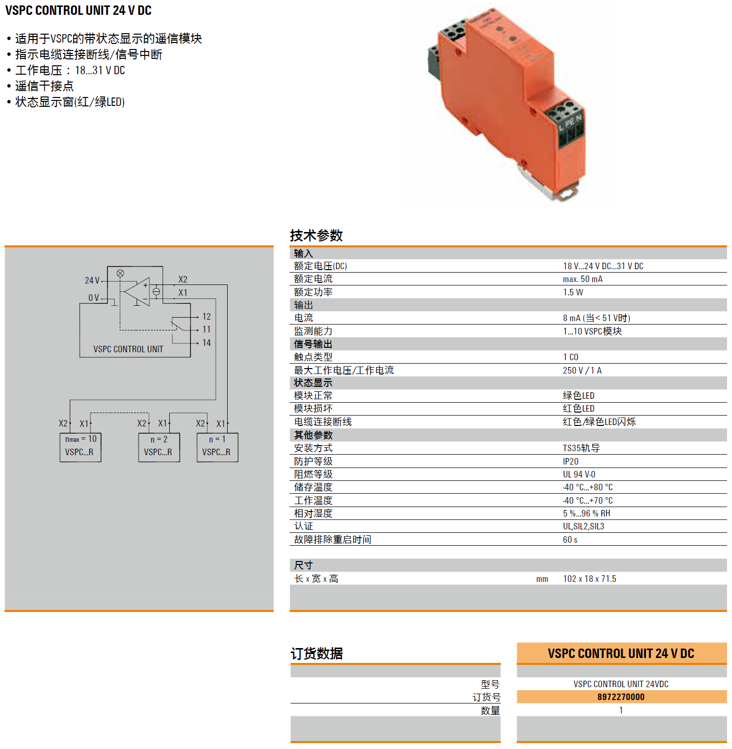 VSPC CONTROL UNIT 24VDC 魏德米勒信號電涌保護器